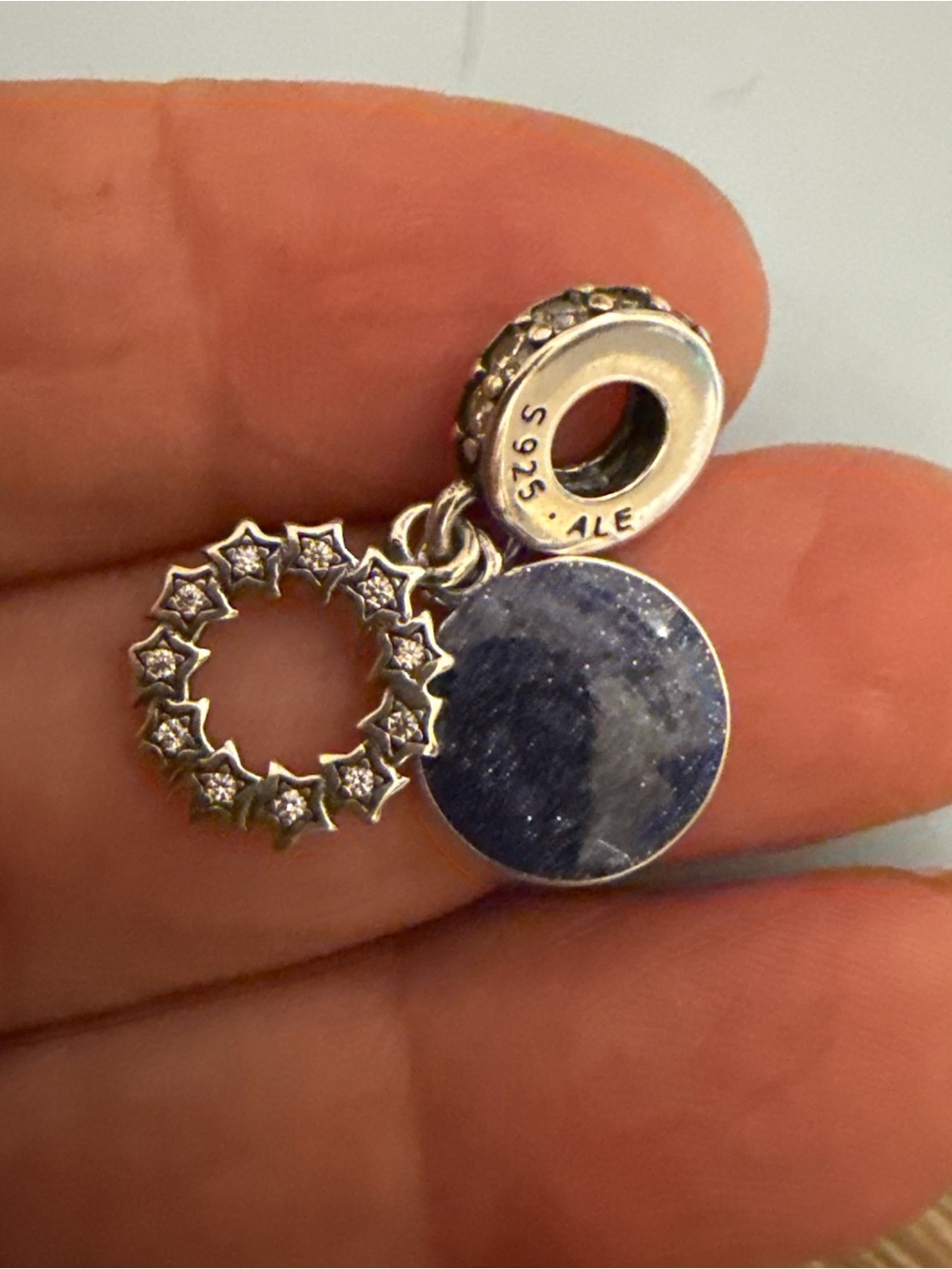 Pandora Sterling Silver Blue & Silver Star Wreath Dangle Charm